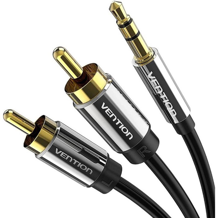Vention Cable de Audio Estéreo Jack 3.5 mm a 2x RCA 3m Negro BCFBI Vention Cable de Audio Estéreo Jack 3.5 mm a 2x RCA 3m Negro BCFBI